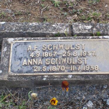 SCHWULST A.F. 1867-1937 &amp; Anna 1870-1938