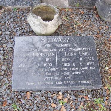 SCHWARZ Johann Christian 1921-1993 &amp; Edna Enid 1928-1992