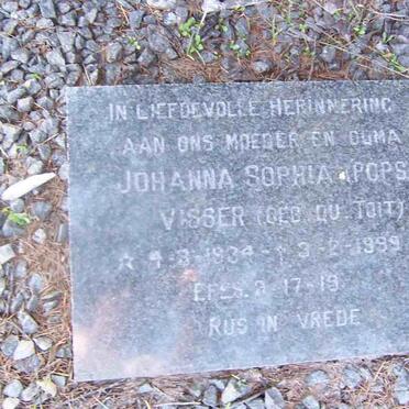 VISSER Johanna Sophia nee DU TOIT 1934-1999