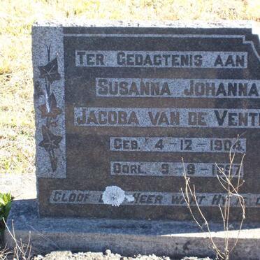 VENTER Susanna Johanna Jacoba, van de 1904-1957