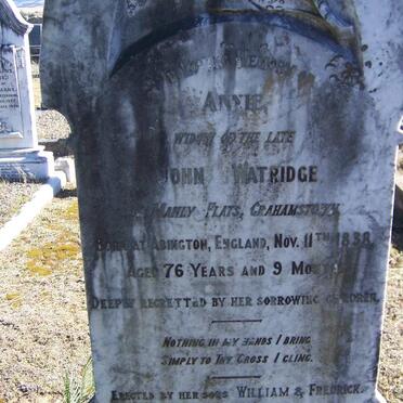 WATRIDGE Annie  1838-