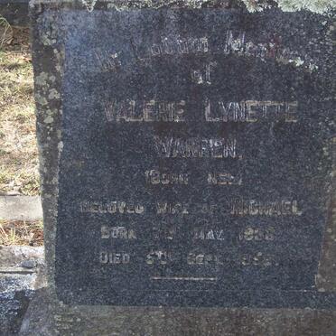 WARREN Valerie Lynette nee NEL 1936-1958