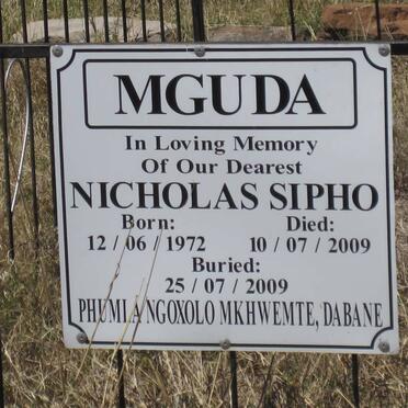 MGUDA Nicholas Sipho 1972-2009