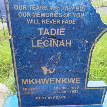 MKHWENKWE Tadie Leginah 1910-1983