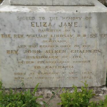 CHALMERS Eliza Jane nee LINDSAY 1839-1862