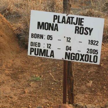 PLAATJIE Mona Rosy 1922-2005