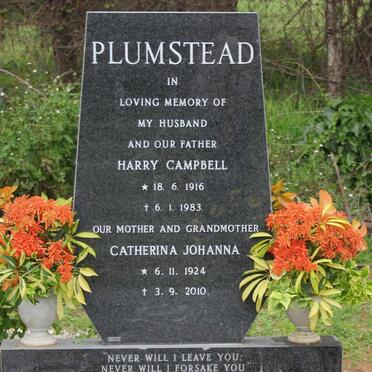 PLUMSTEAD Harry Campbell 1916-1983 &amp; Catherina Johanna 1924-2010