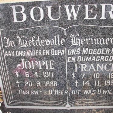 BOUWER Joppie 1917-1996 &amp; Francis 1919-1997