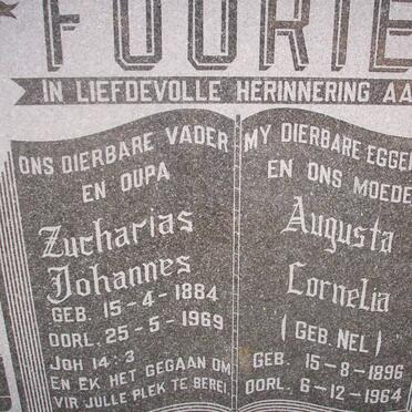 FOURIE Zucharias Johannes 1884-1969 &amp; Augusta Cornelia NEL 1896-1964