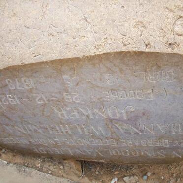 JONKER Johanna Wilhelmina nee FOUCHE 1928-1979