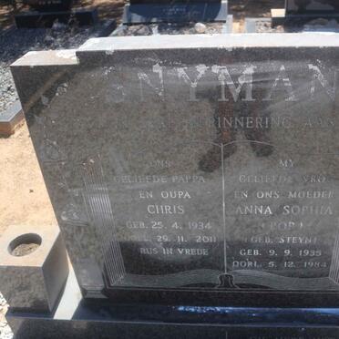 SNYMAN Chris 1934-2011 &amp; Anna Sophia STEYN 1935-1984