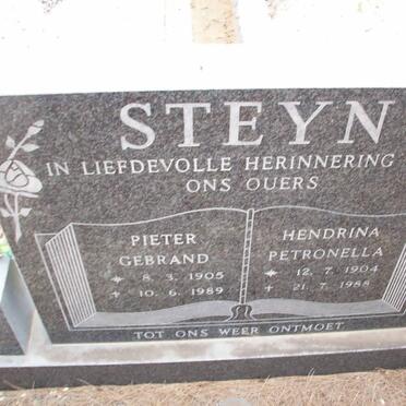 STEYN Pieter Gebrand 1905-1989 &amp; Hendrina Petronella 1904-1988