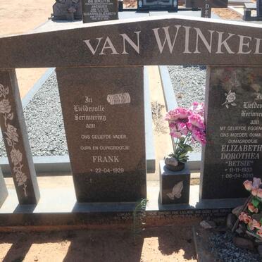 WINKEL Frank, van 1929- &amp; Elizabeth Dorothia 1933-2010