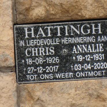 HATTINGH Chris 1926-2017 &amp; Annalie 1931-2020