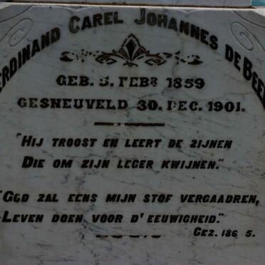 BEER Ferdinand Carel Johannes, de 1859-1901