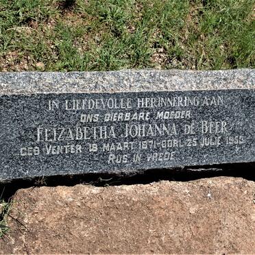 BEER Elizabeth Johanna, de nee VENTER 1871-1953