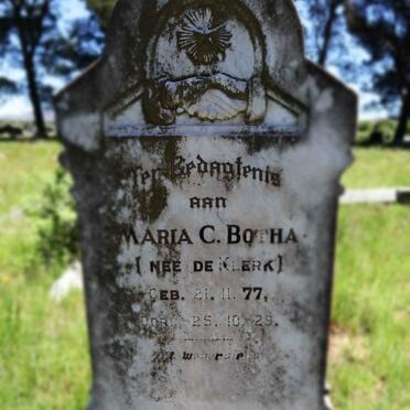 BOTHA Maria C. nee DE KLERK 1877-1929
