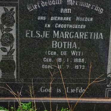 BOTHA Elsje Margaretha nee DE WIT 1885-1973