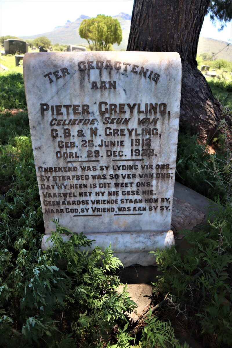 GREYLING Pieter 1912-1928