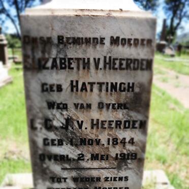 HEERDEN Elizabeth, van nee HATTINGH 1844-1919