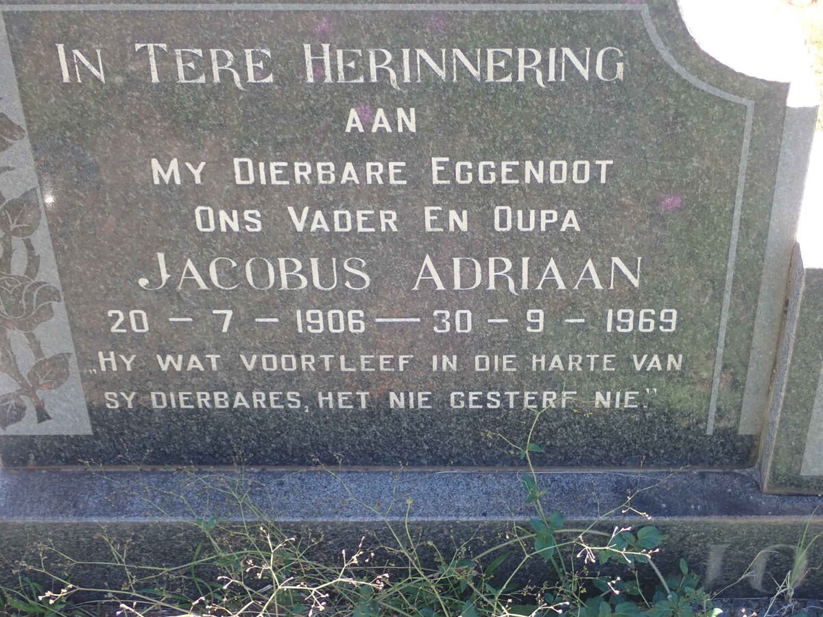 JONKER Jacobus Adriaan 1906-1969 &amp; Adina Gezina 1911-1994