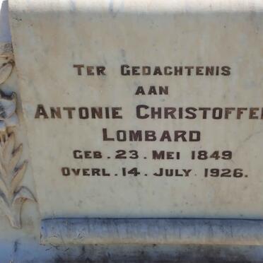 LOMBARD Antonie Christoffel 1849-1926 &amp; Elisabeth Helena LOMBARD 1851-