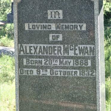 MCEWAN Alexander 1868-1932