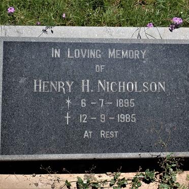 NICHOLSON Henry H. 1895-1985