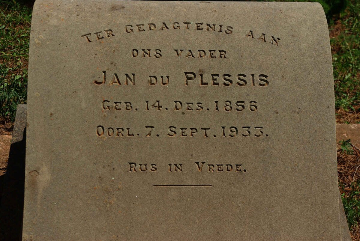 PLESSIS Jan, du 1856-1933