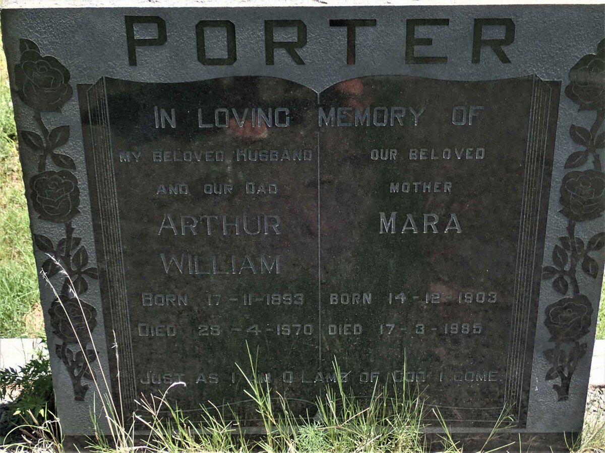 PORTER Arthur William 1893-1970 &amp; Mara 1903-1985