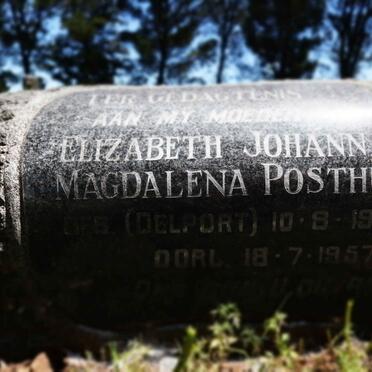 POSTHUMUS Jan J. 1913-1947 &amp; Elizabeth Johanna Magdalena DELPORT 1913-1957