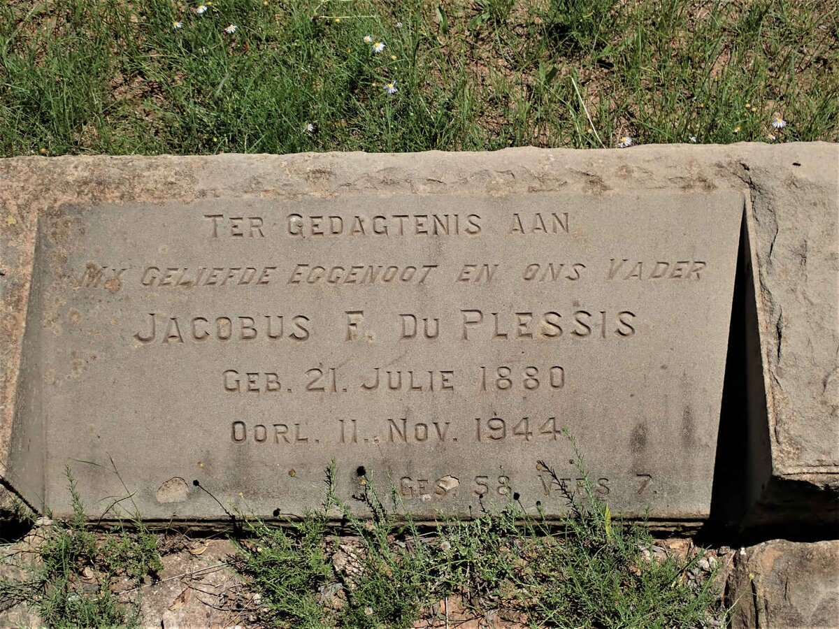 PLESSIS Jacobus F., du 1880-1944