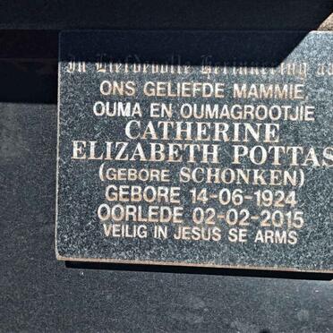 POTTAS Catherine Elizabeth nee SCHONKEN 1924-2015