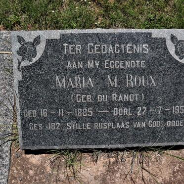 ROUX Maria M. nee DU RANDT 1885-1958