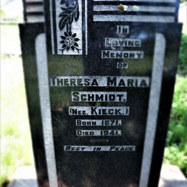 SCHMIDT Theresa Maria nee KIECK 1871-1941