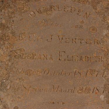 VENTER Suszana Elizabeth 1874-187?