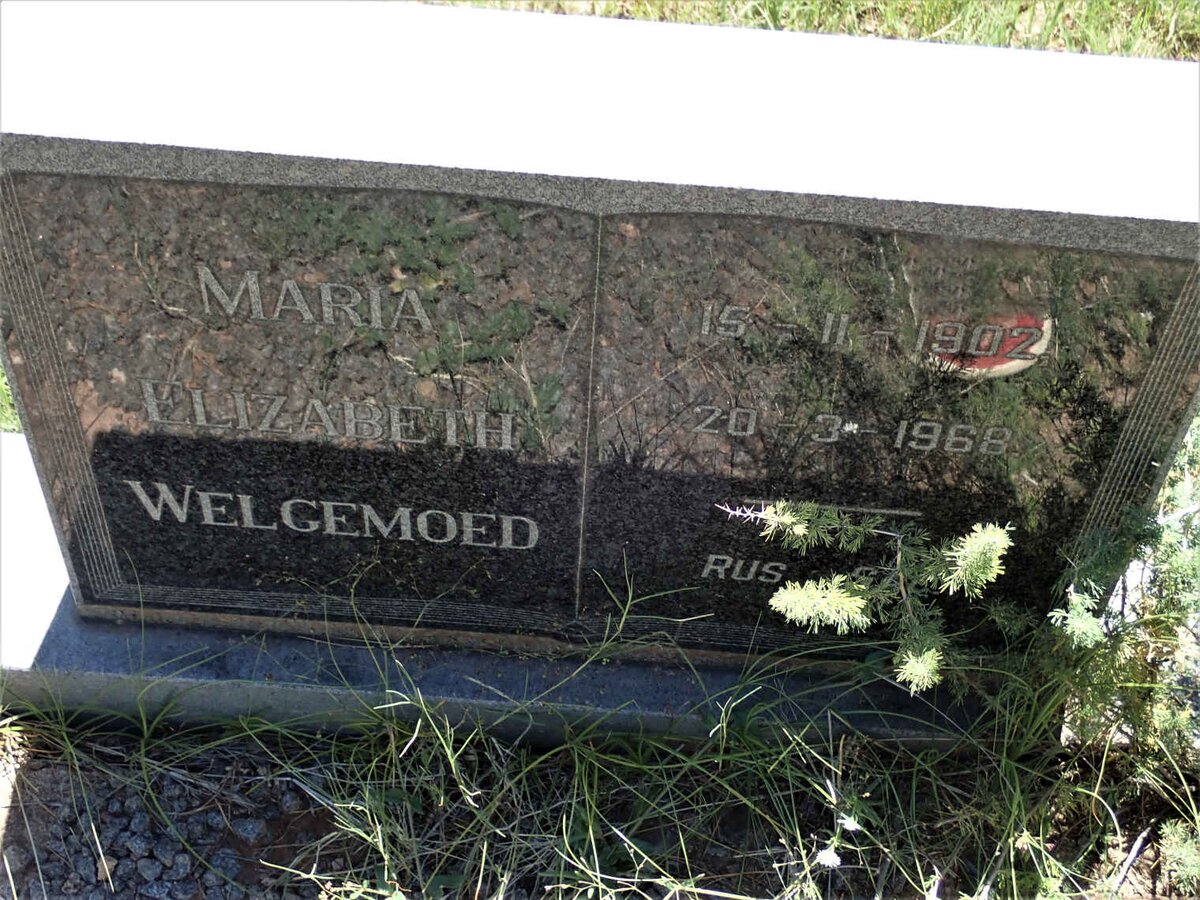 WELGEMOED Maria Elizabeth 1902-1968