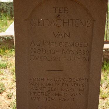 WELGEMOED A.J. 1830-1911