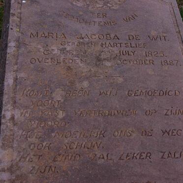 WIT Maria Jacoba, de nee HARTSLIEF 1825-1887