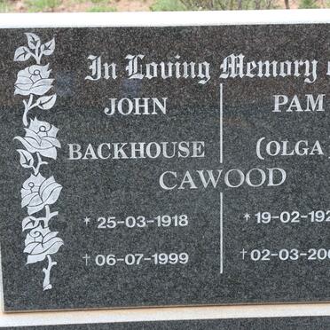 CAWOOD John Backhouse 1918-1999 &amp; Pam 1923-2001