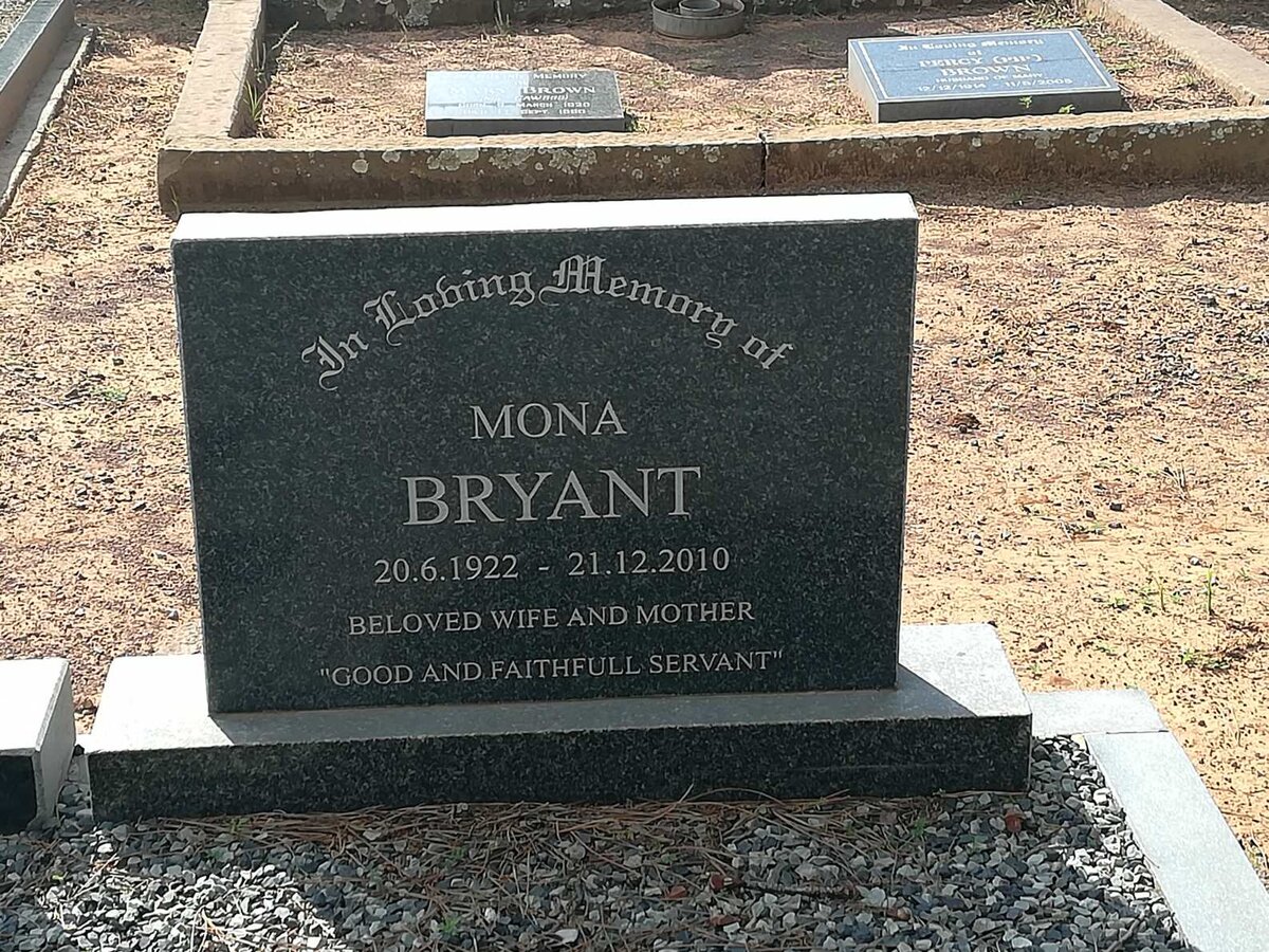 BRYANT Anthony Leatherland 1918-2003 &amp; Mona nee KING 1922-2010
