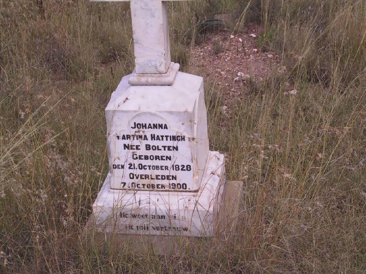 HATTINGH Johanna Martina nee BOLTEN 1828-1900