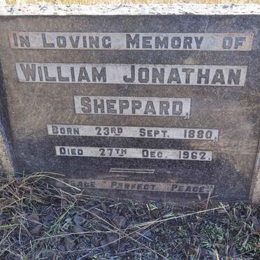 SHEPPARD William Jonathan 1880-1962