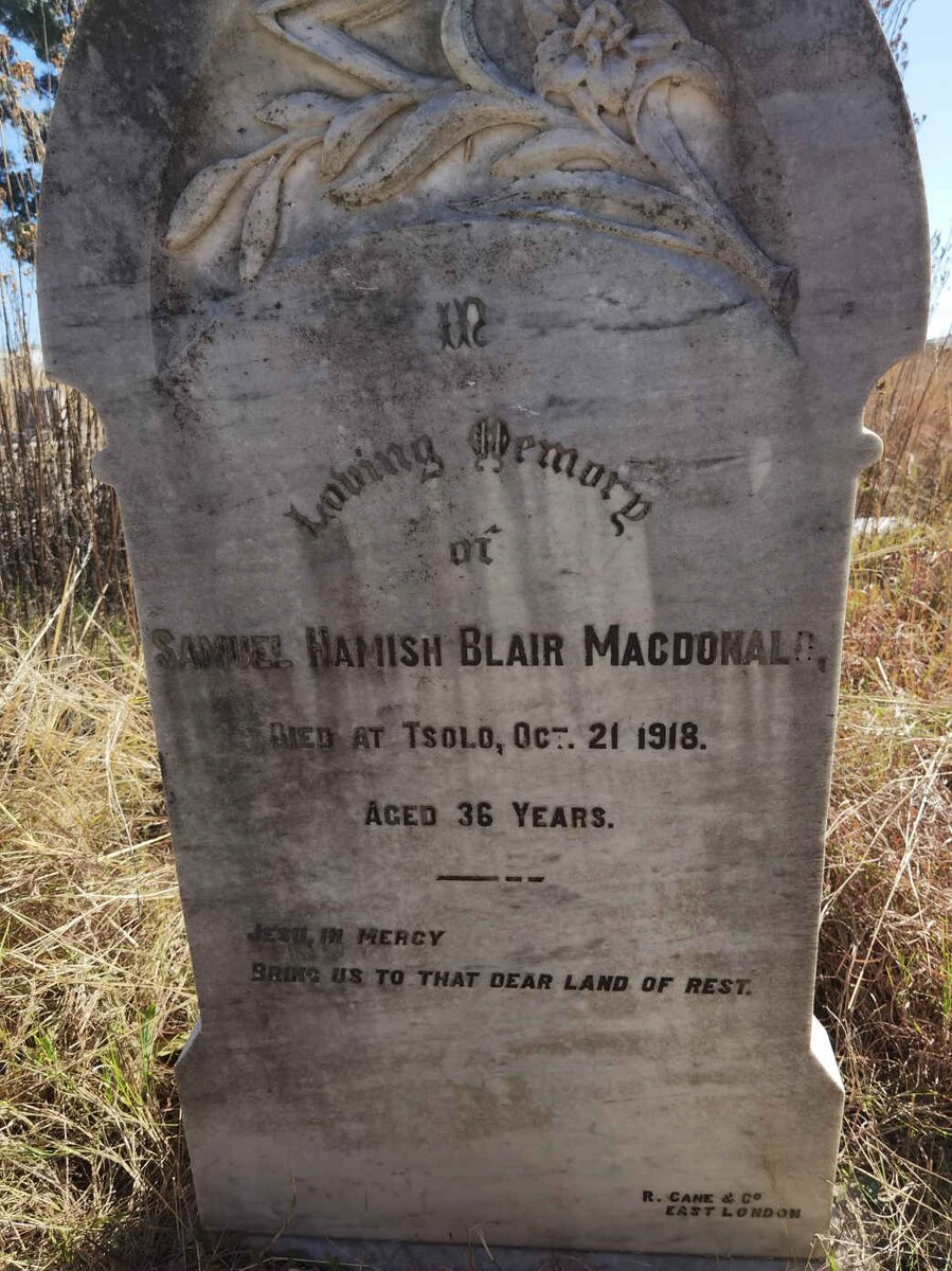 MACDONALD Samuel Hamish Blair -1918