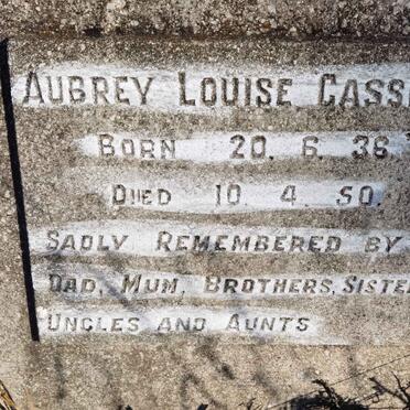 CASSELS Aubrey Louise 1936-1950
