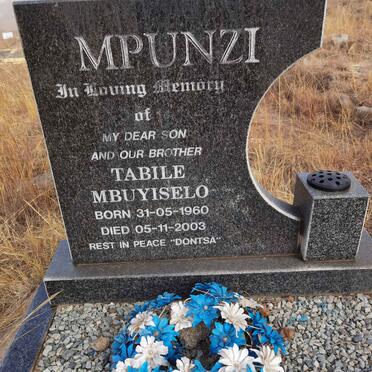 MPUNZI Tabile Mbuyiselo 1960-2003