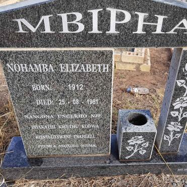 MBIPHA Nohamba Elizabeth 1912-1981