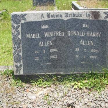 ALLEN Ronald Harry 1904-1962 &amp; Mabel Winifred 1906-1962
