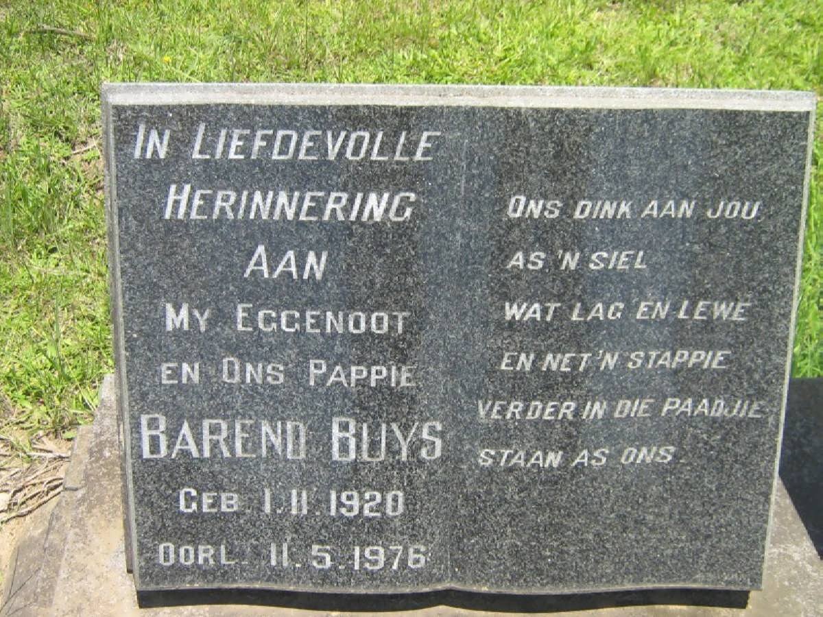BUYS Barend 1920-1976