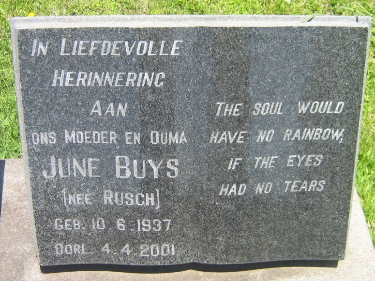 BUYS June nee RUSCH 1937-2001